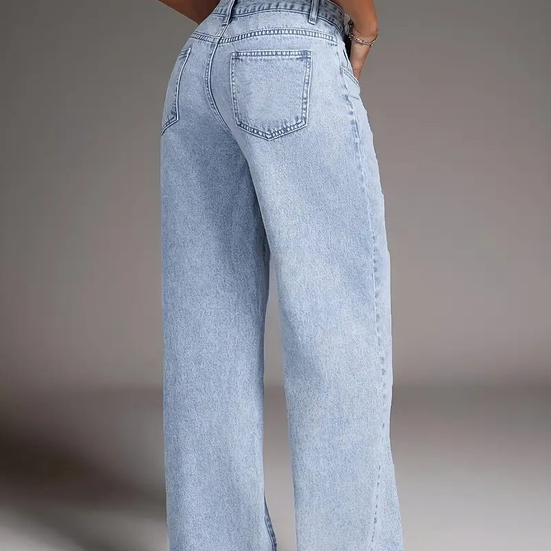 Jeans flare femininos personalizados de alta qualidade com bordado, confortáveis e de denim respirável