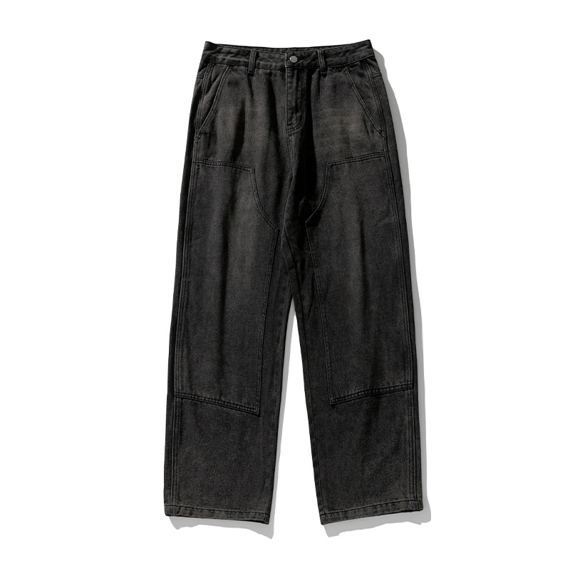 Calças Cargo Vintage Lavadas para Homens de Dois Joelhos Outono Inverno (CFQDKZ-007)