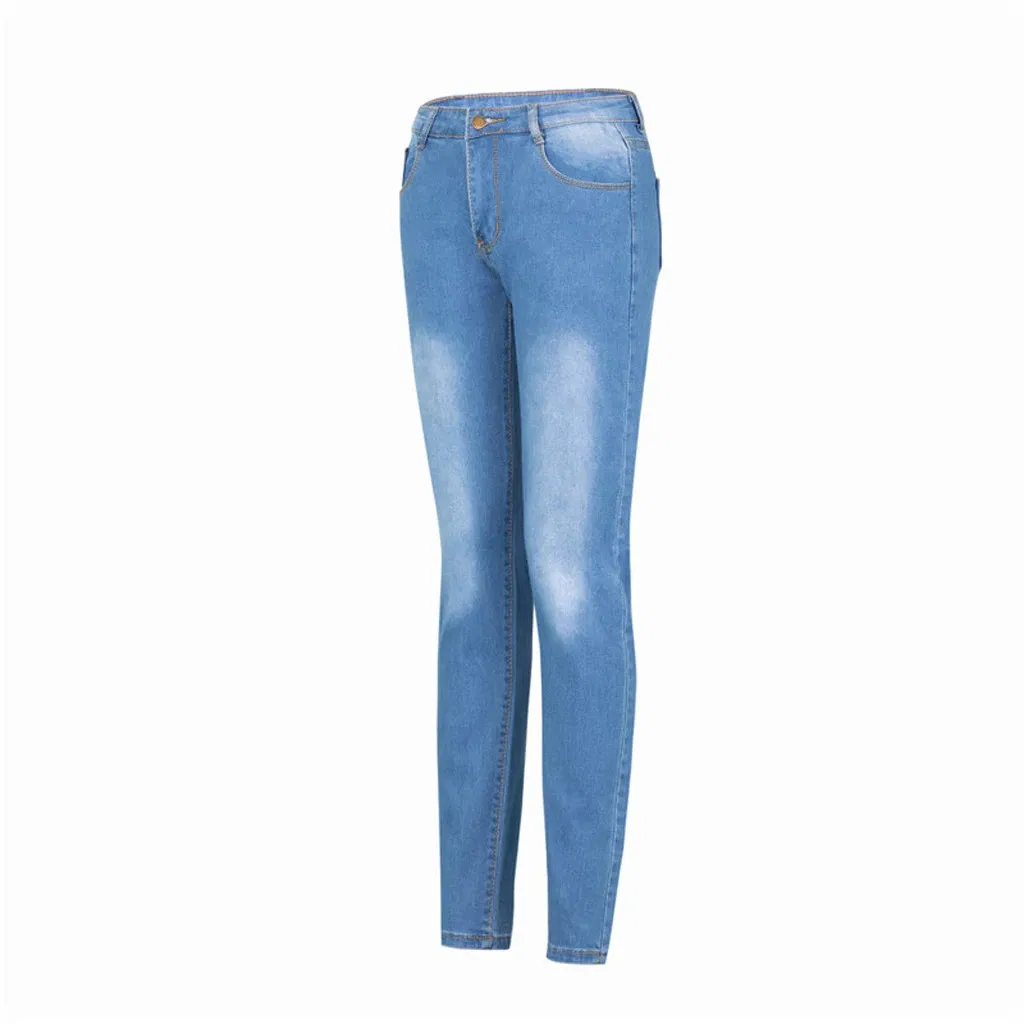 Calças femininas de cintura alta skinny de denim personalizadas de alta qualidade