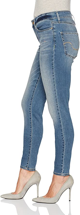 Calças jeans skinny femininas ajustadas com rasgos, calças elásticas