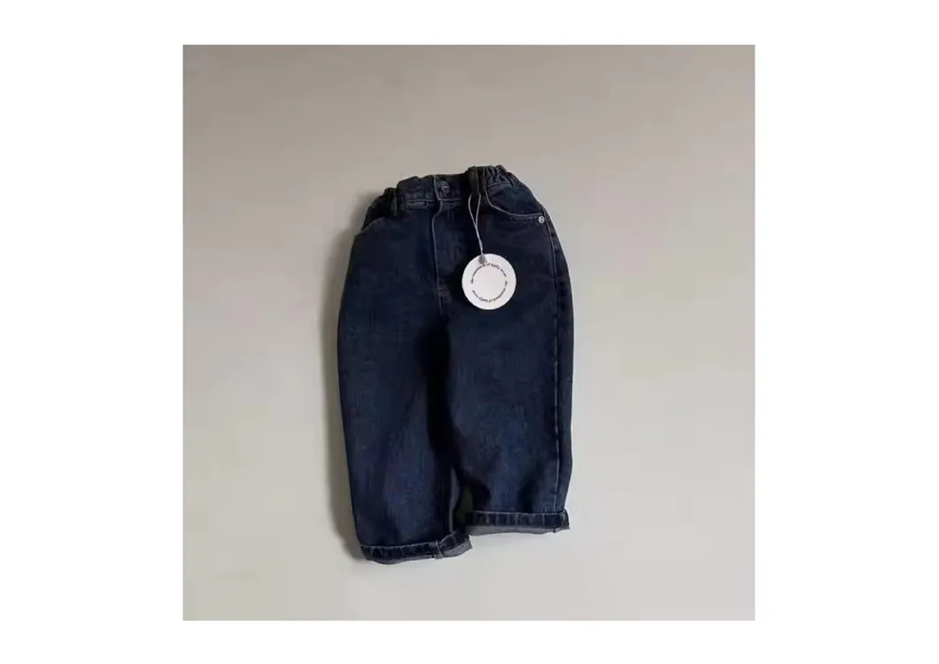 Calças Jeans Casuais para Meninas com Cintura Elástica e Corte Solto