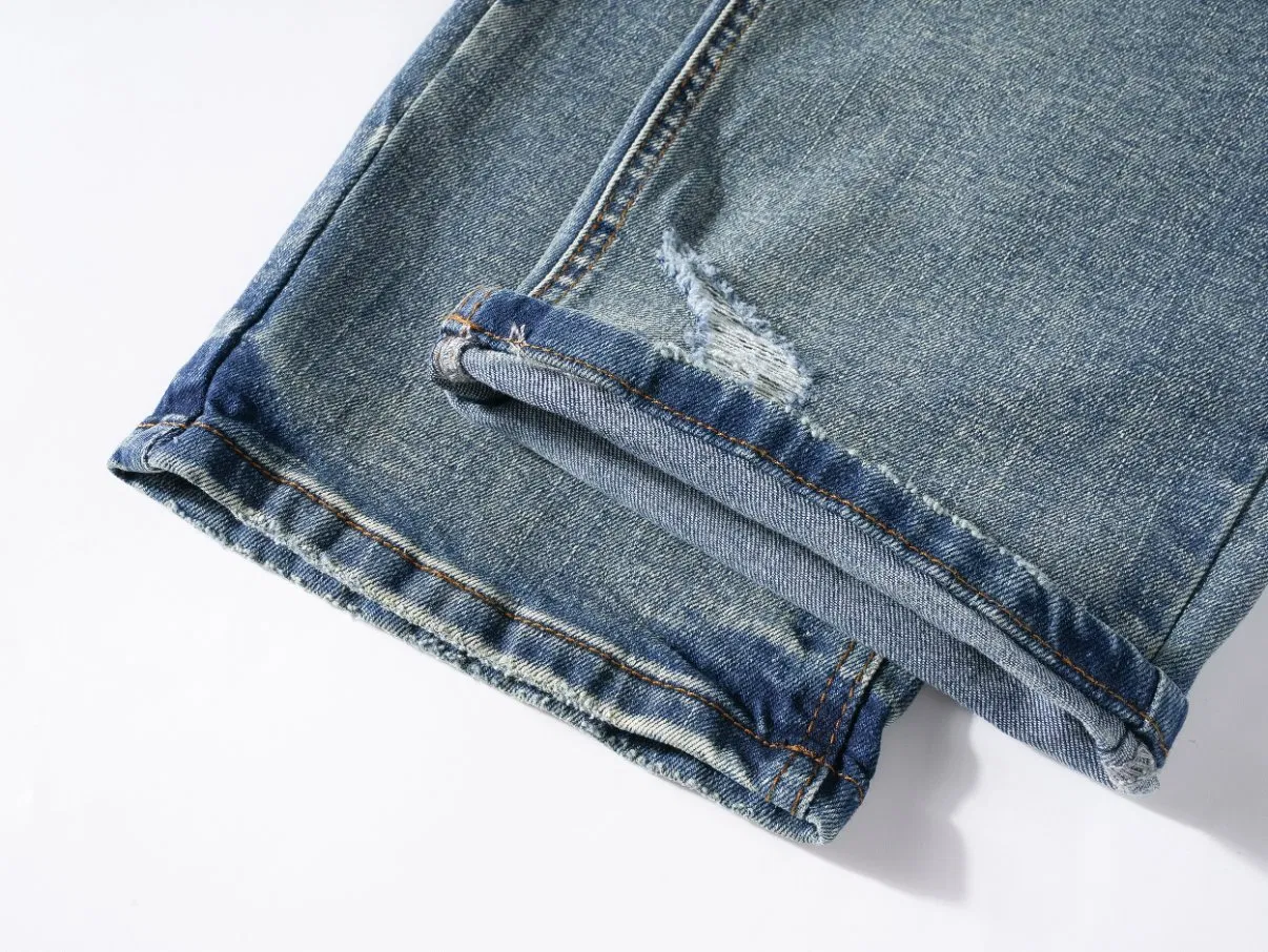 Calças Jeans Retro Whiskering para Atividades ao Ar Livre