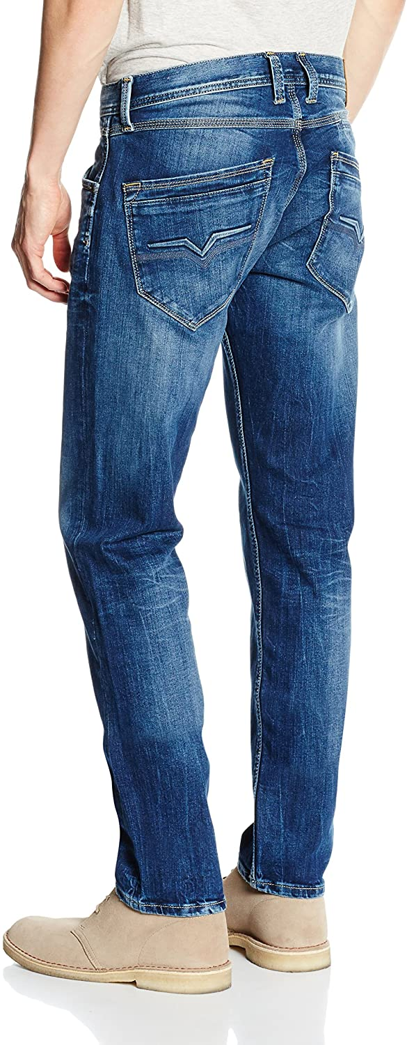 Atacado Novo Design Cintura Alta Ajuste Slim Jeans Masculinos Tapered