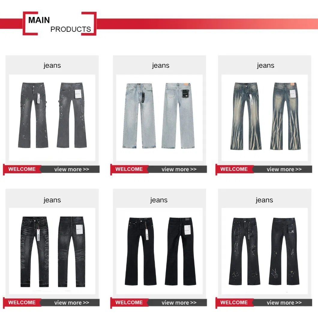 Calças de Jeans Retas Inspiradas em OEM Roxas, Vintage, Desgastadas, em Lote