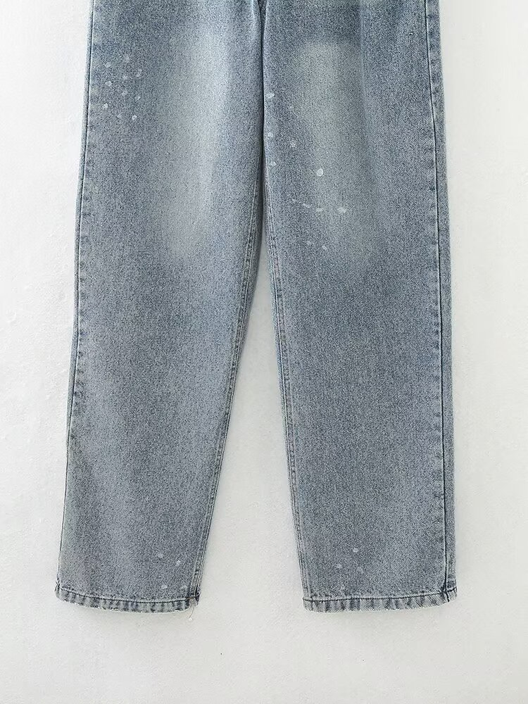 Jeans Clássicos Estilosos de Cintura Média para Mulheres - Conforto Lavável
