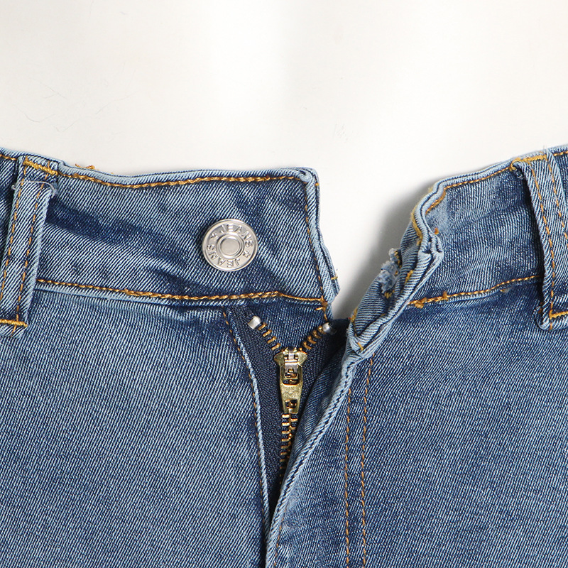 Design de Outono Feminino 2022 Nova Moda Jeans Spliced em Malha Sexy