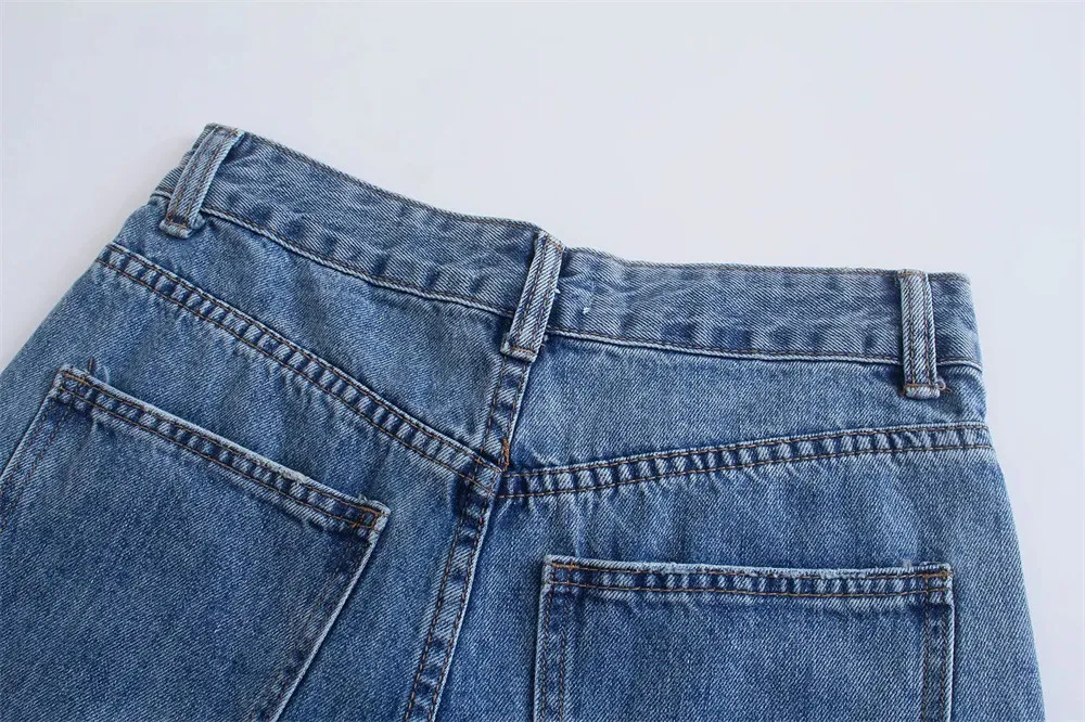 Personalize Calças de Denim Soltas para Mulheres da Nova Moda, Cintura Alta, Lavadas, Rasgadas em Algodão Y2K Jeans