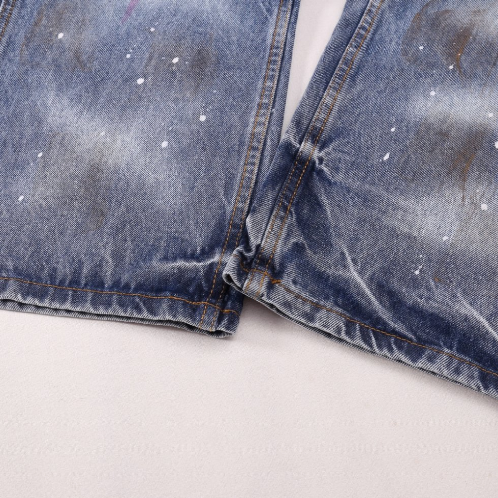 Calças de Denim com Lavagem Vintage Estilo Gallery Dept (Corte Reto em Lote)