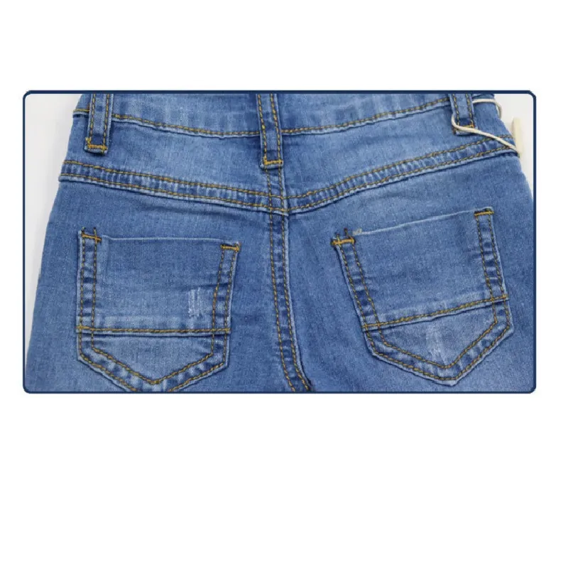 Macacão de Denim Infantil para Crianças, Casual, com Pernas Largas, Suspensório, Calças Jeans, Macacão para Bebês em Denim