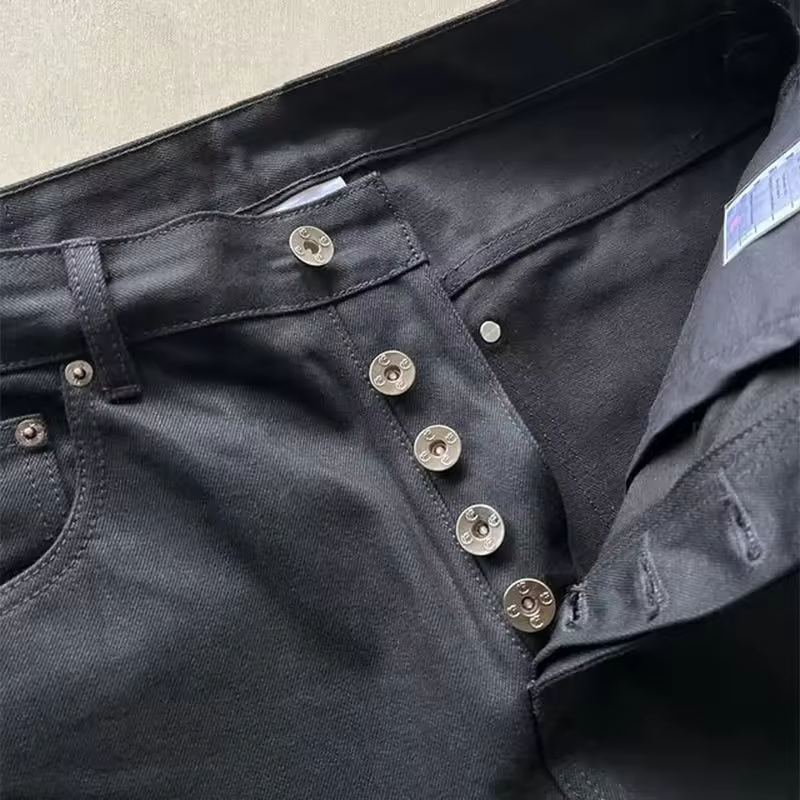 Calças Jeans Baggy Personalizadas para Homens, Largura Oversized, Corte Bootcut, Calças de Designer em Denim, Estilo Cargo, Comprimento Japonês