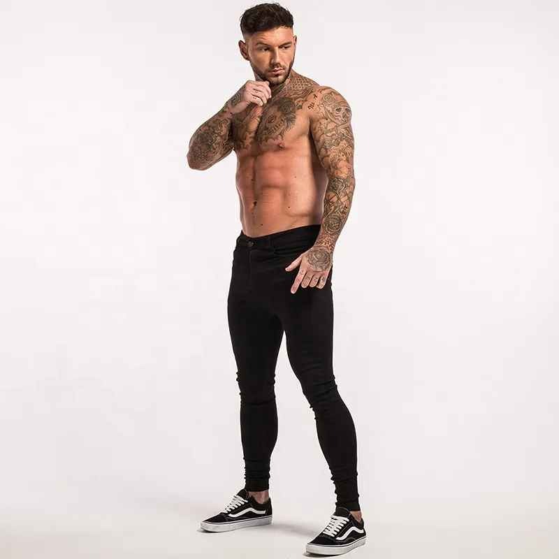 Calças Slim Fit para Homens, Calças Rasgadas para Homens, Jeans Skinny Desgastados, Jeans Stretch