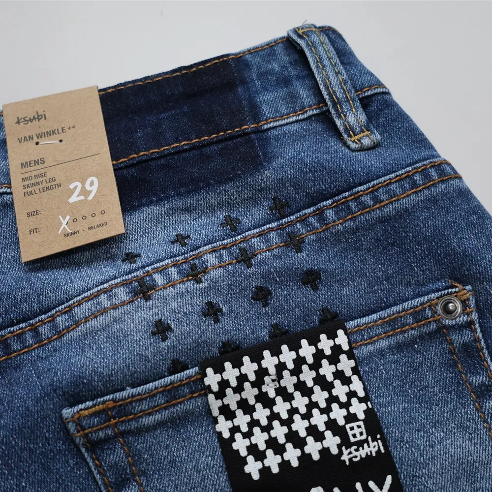 Calças de Denim Premium Desgastadas — Jeans Rasgados Estilo Ksu-Bii Personalizados