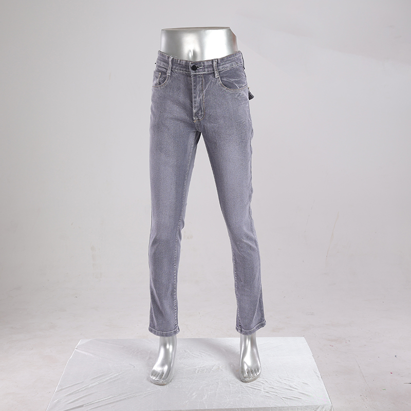 Calças de denim casuais de ajuste regular de cintura baixa, com alta resiliência e cor de luz personalizada, jeans retos para homens