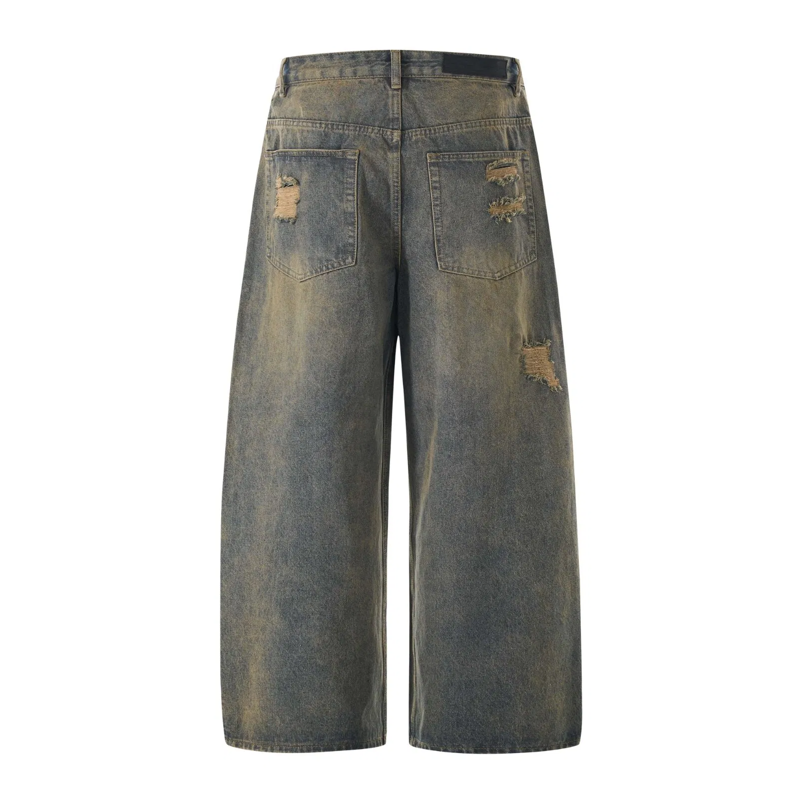 Fabricante Atacadista de Calças Jeans Masculinas Fornecedor Ajuste Relaxado Desbotado ao Sol 100% Algodão Denim Rígido Escovado para o Mercado Skater Pedido de Teste OEM ODM Logotipo Personalizado