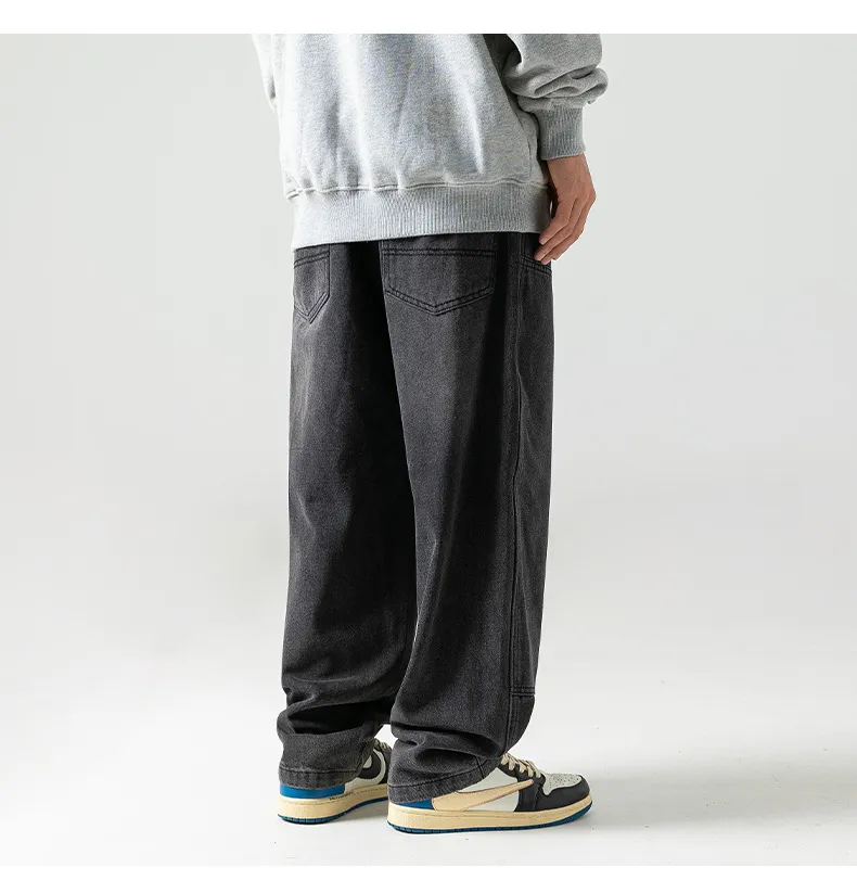 Calças Cargo Vintage Lavadas para Homens de Dois Joelhos Outono Inverno (CFQDKZ-007)