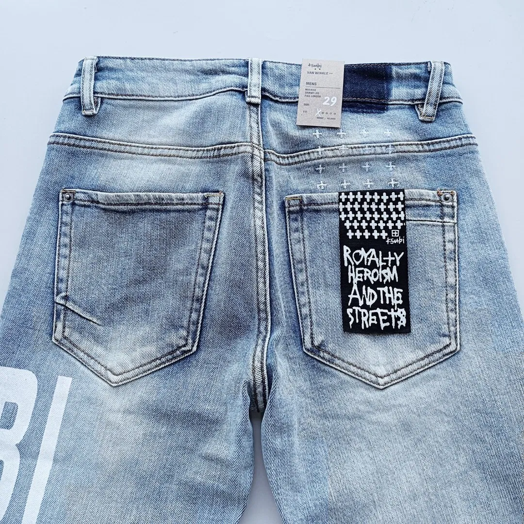 Serviço de Atacado de Jeans com Bordado Cruzado Inspirado na Ksubii Premium