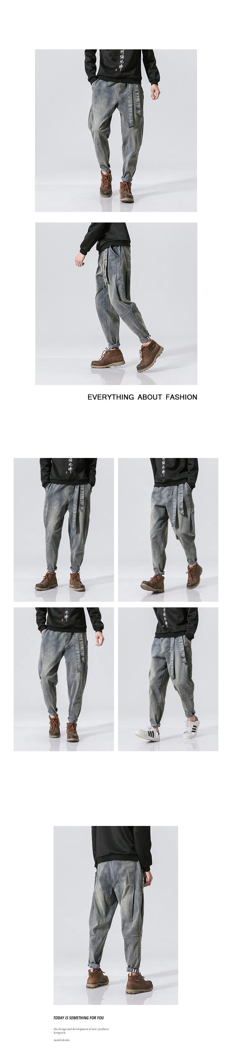 Novo Moda Retrô Calças Jeans Masculinas Largas Tamanho Plus