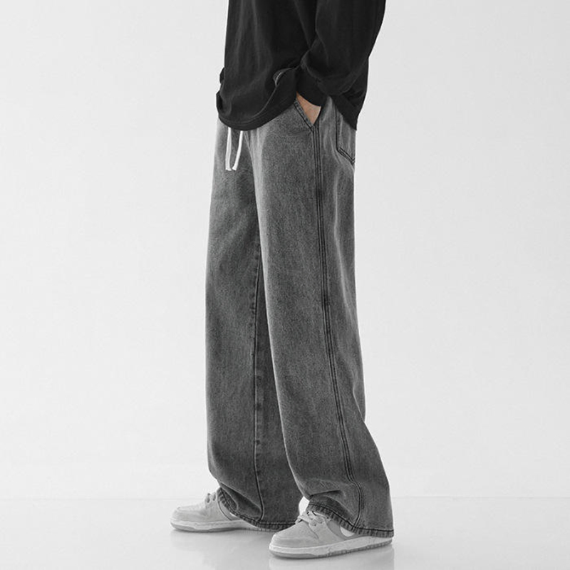 Calças de Jeans Azul Denim Soltas de Alta Qualidade, Calças Baggy Personalizadas para Homens, Calças de Hip Hop Soltas para Moda de Rua