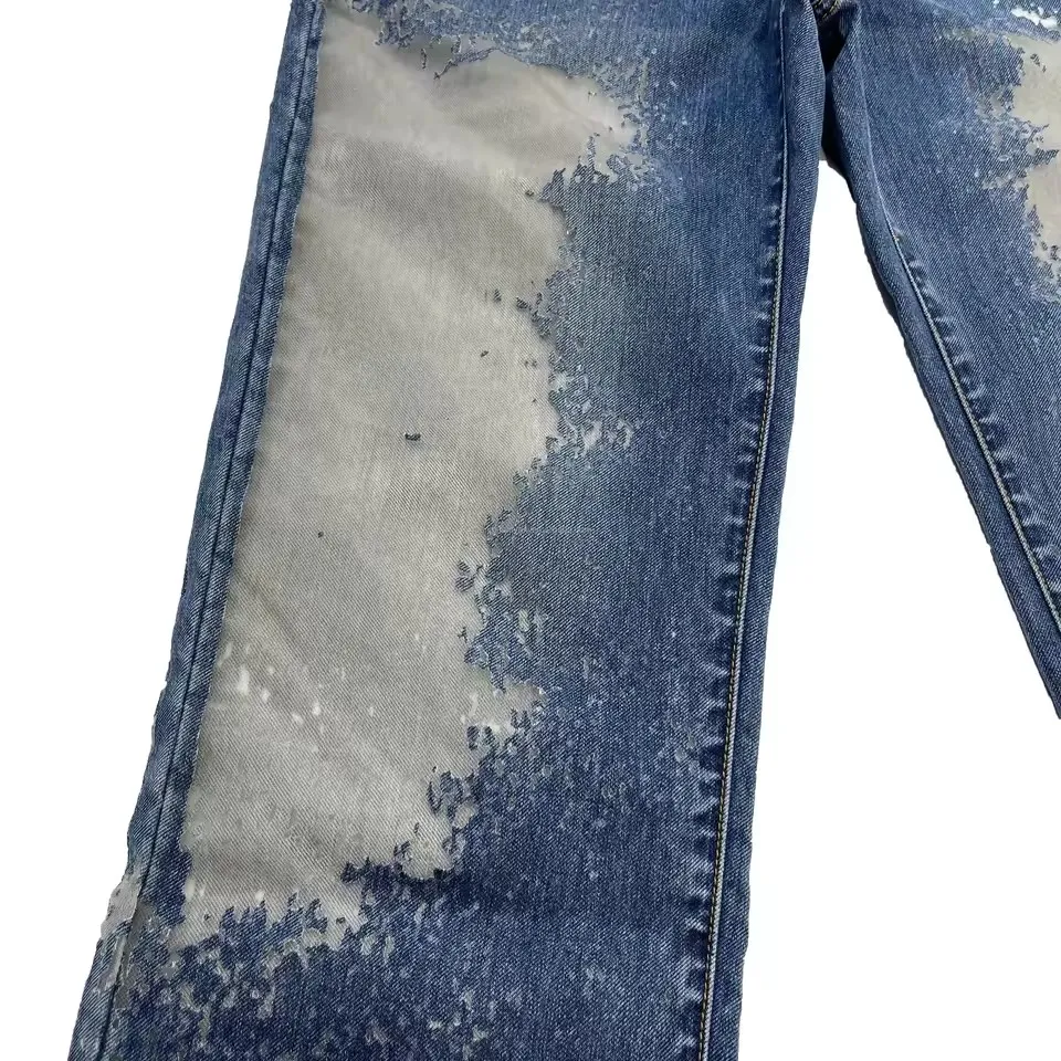 Novo Design de Jeans Femininos com Patches Woven - Estilo Jeans Esgotado e Usado