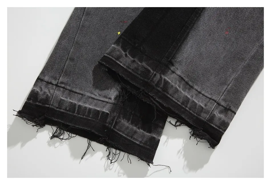 Calças de Homem Americanas Ripped Slimming Design Jeans Skinny Calças Flare