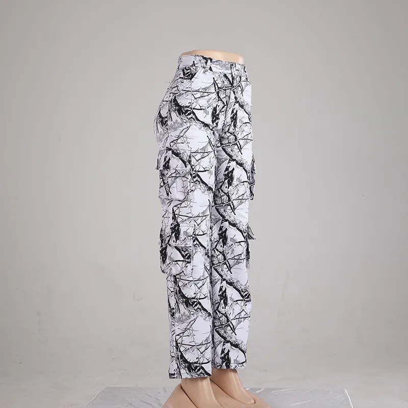 Calças jeans femininas de cintura alta, slim e retas, personalizadas, com estampa preta