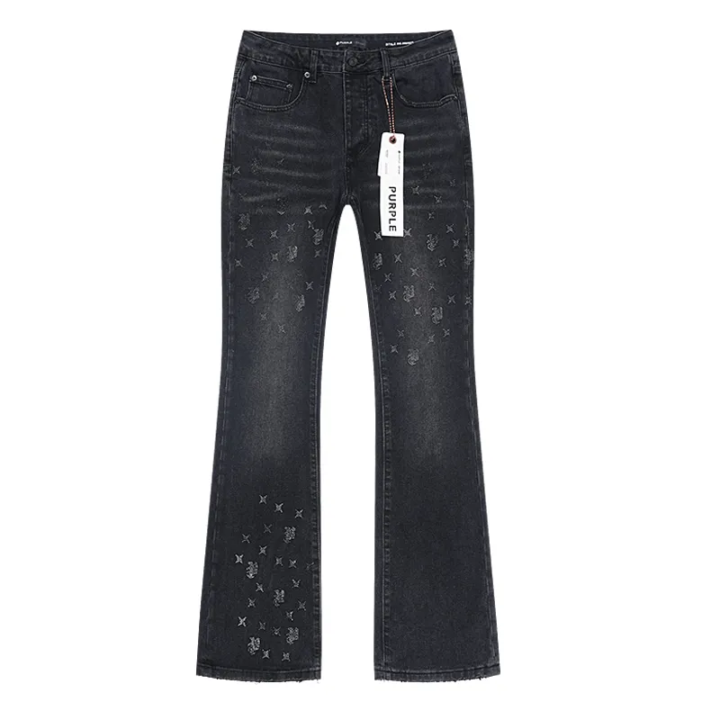 Calças de Jeans Retas Inspiradas em OEM Roxas