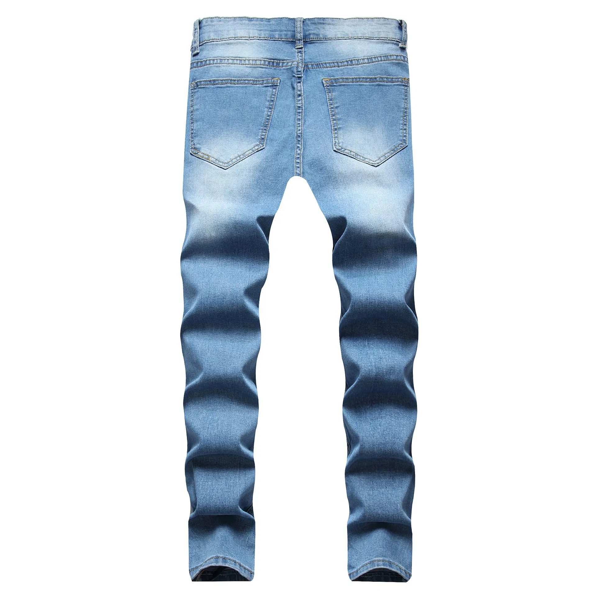 Calças skinny casuais de alta qualidade para homens, jeans de alta elasticidade, lavagem de negócios, jeans de denim para homens