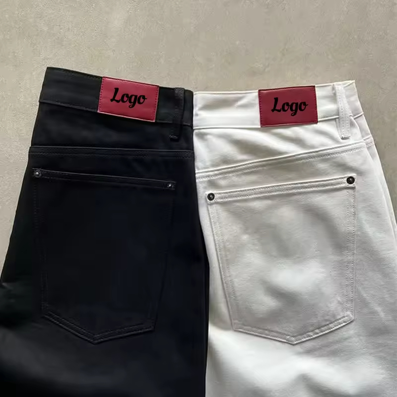Calças Jeans Baggy Personalizadas para Homens, Largura Oversized, Corte Bootcut, Calças de Designer em Denim, Estilo Cargo, Comprimento Japonês