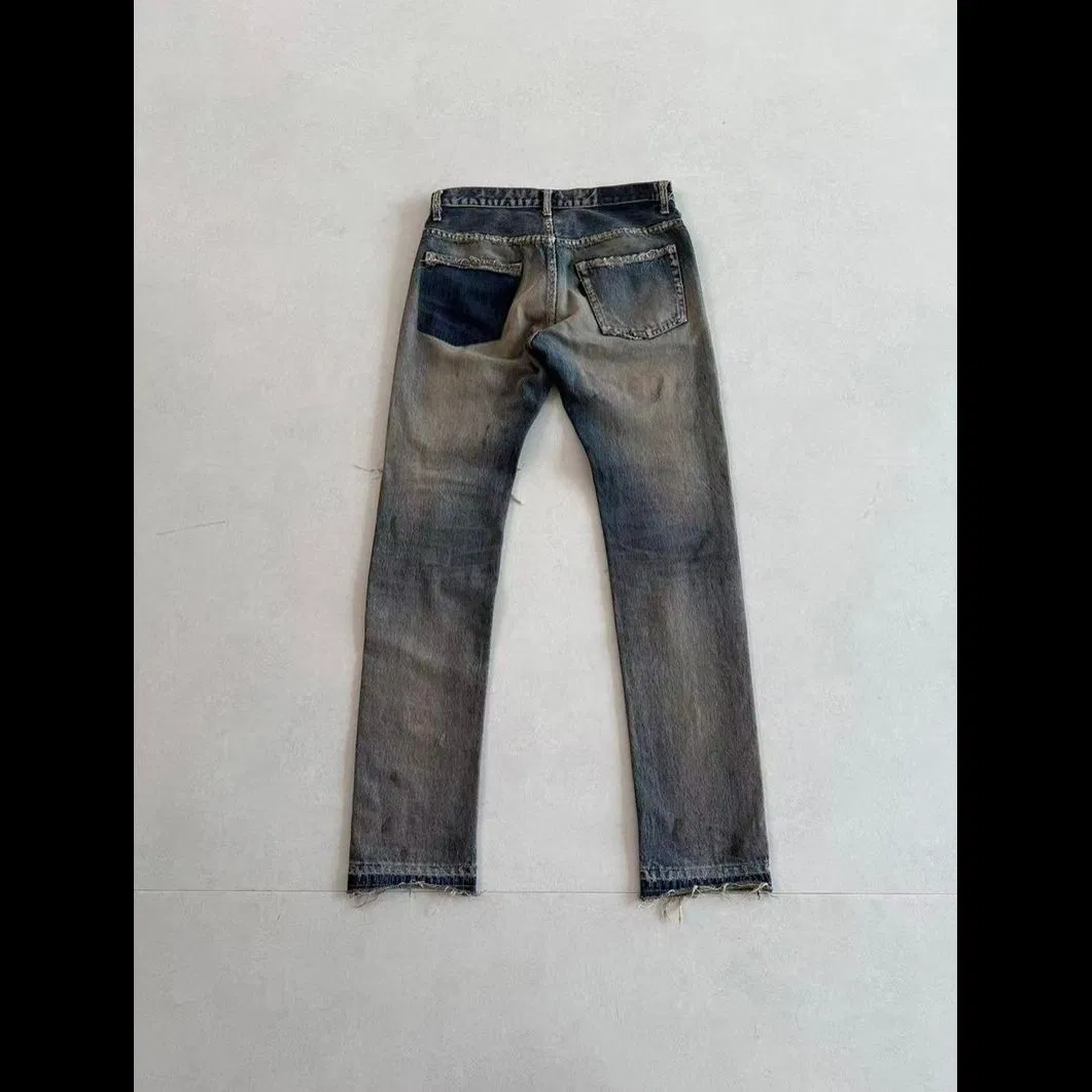 Calças Jeans Masculinas, Rasgadas, Usadas, Sujas, Slim Fit, Perna Reta