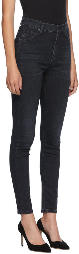 Novo Design Calças Jeans Femininas de Cintura Alta com Azul Claro