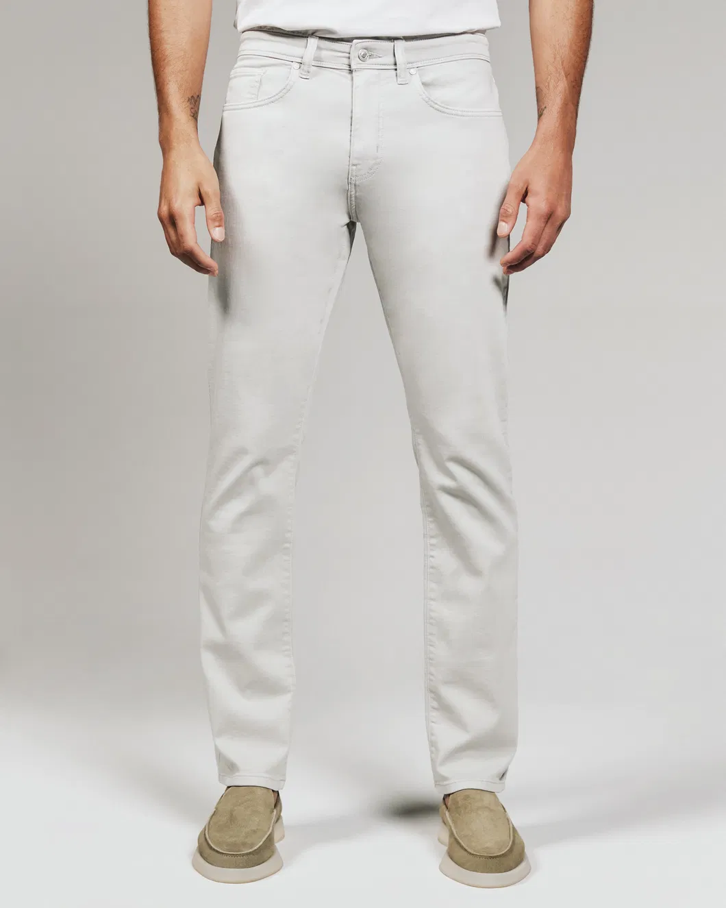Calças de denim personalizadas por atacado, ajuste solto para homens, alta qualidade, populares calças de streetwear para homens