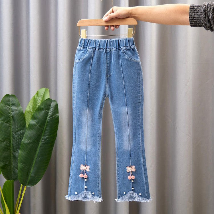 Calças de Jeans Flare de Moda para Meninas por Atacado &amp; Calças para Crianças, Jeans para Crianças para Primavera, Verão e Outono