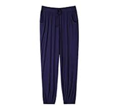 Calças de Pijama Femininas em Bamboo com Stretch, Calças de Lounge com Bolsos