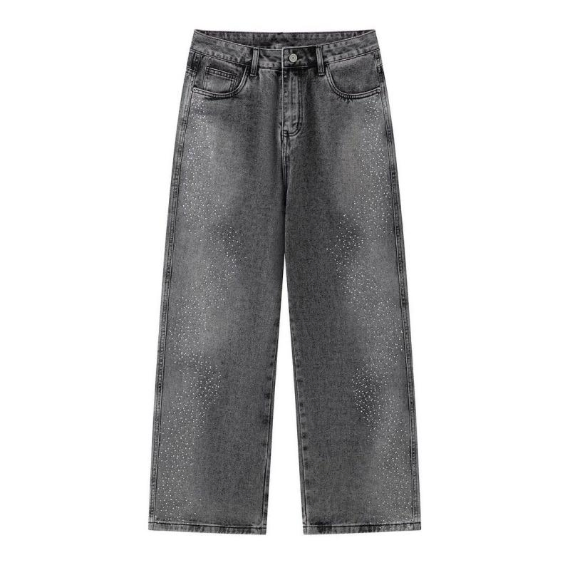 Calças Jeans Masculinas Largas e Soltas Y2K Estilo Retrô com Design de Perna Larga