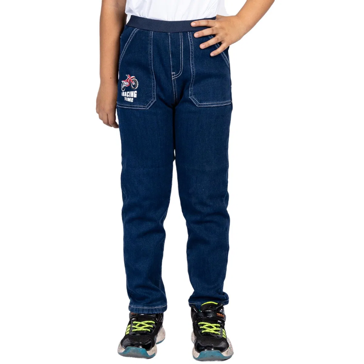 Calças de Denim Personalizadas para Crianças, Calças Casuais, Jeans Slim para Meninos