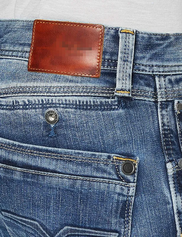 Atacado Novo Design Cintura Alta Ajuste Slim Jeans Masculinos Tapered