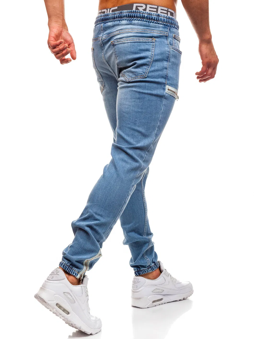Calças esportivas com zíper para homens, estilo casual, com acabamento fosco