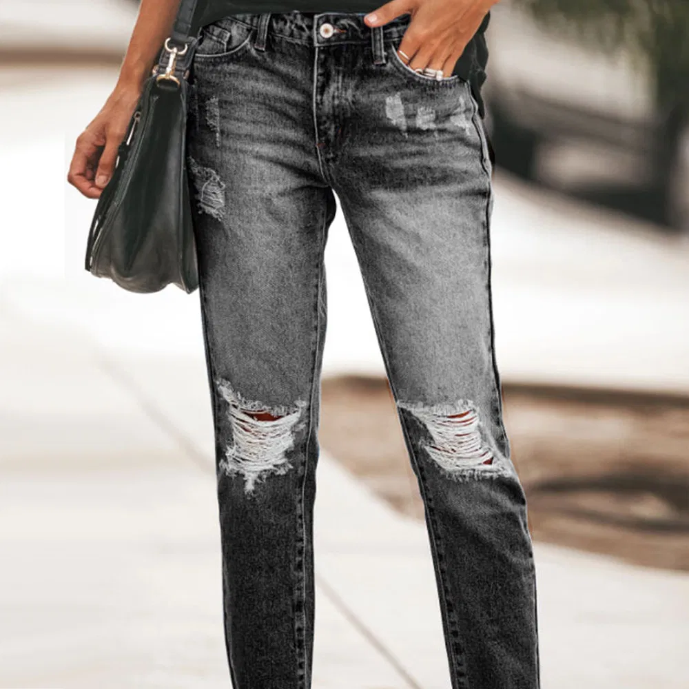 Calças Jeans Femininas Atacado Calças Justas Sexy para Senhoras em Denim