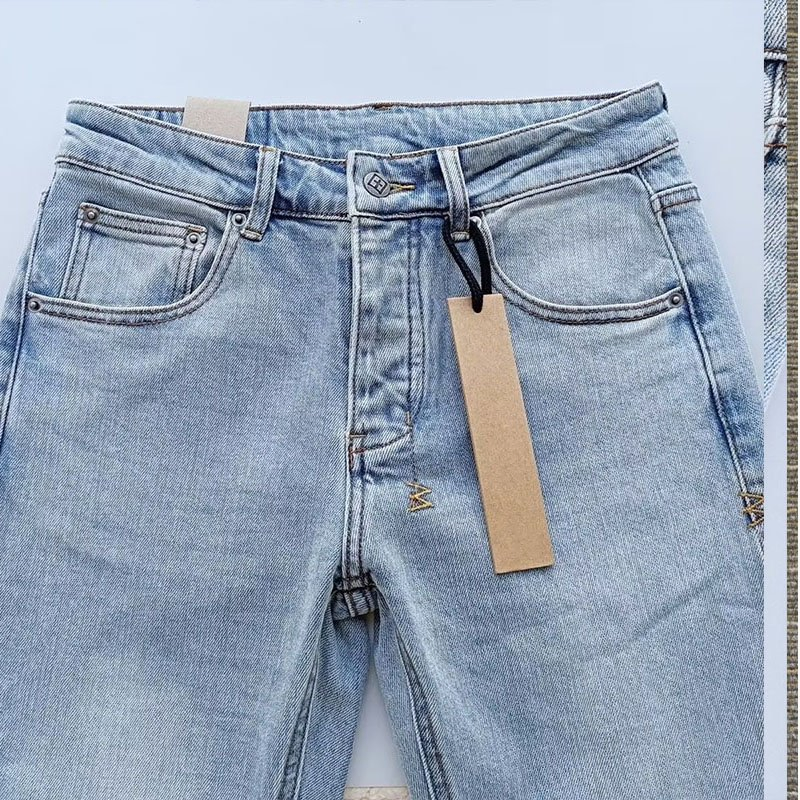 Calças jeans estéticas slim straight masculinas por atacado em denim com conforto e elasticidade
