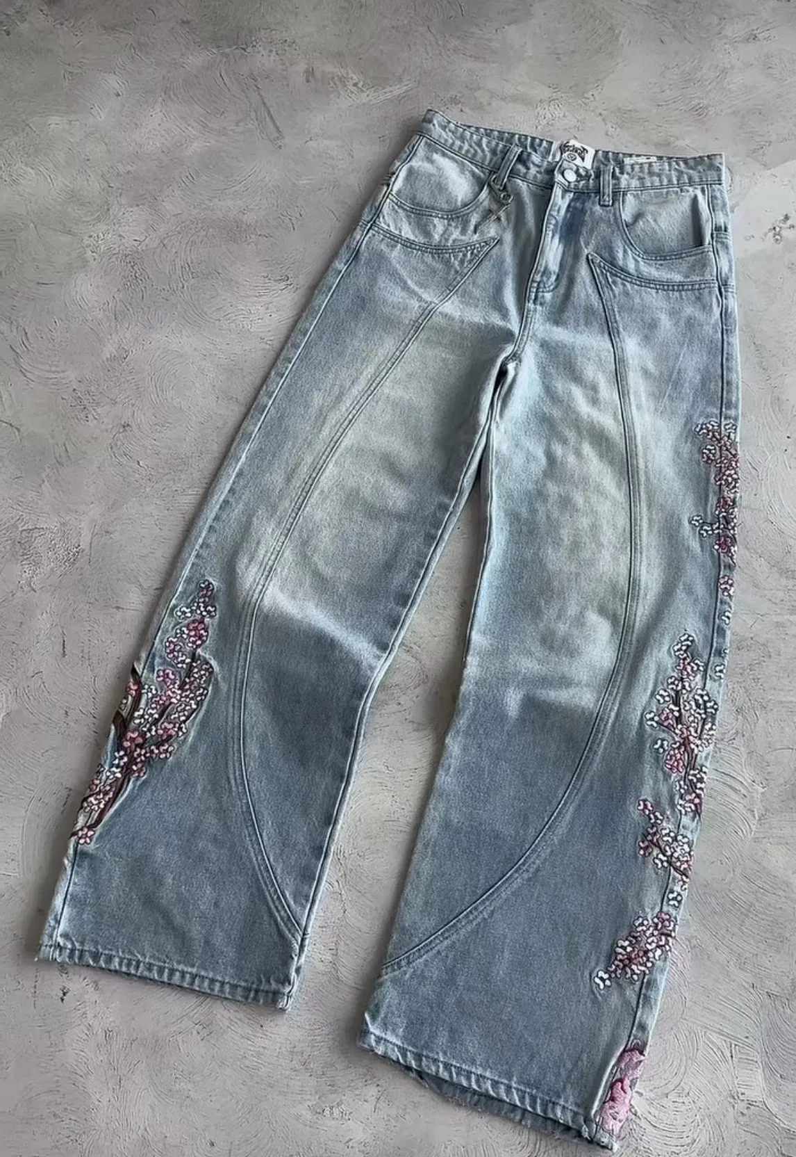 Jeans de Denim Masculinos Vintage Oversized