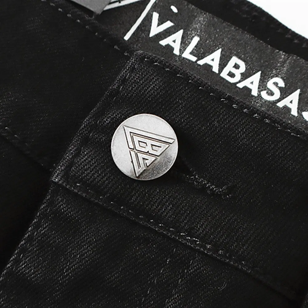 Calças de Jeans Vintage Desgastadas e Rasgadas para Homens Premium High Street Valabasas