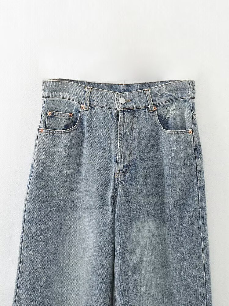Jeans Clássicos Estilosos de Cintura Média para Mulheres - Conforto Lavável