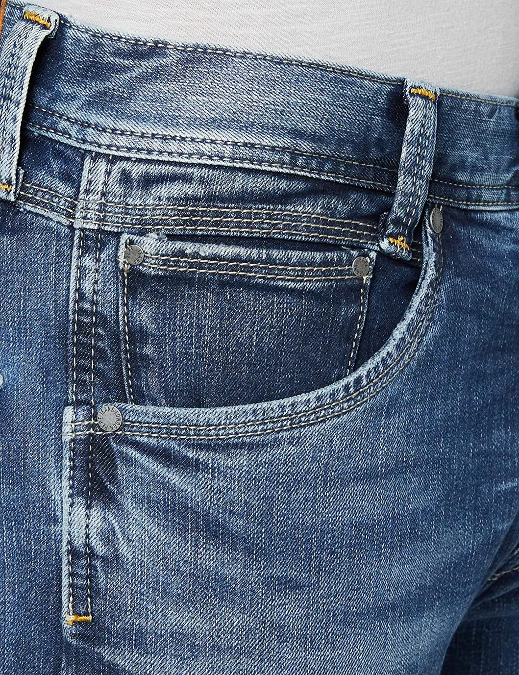 Atacado Novo Design Cintura Alta Ajuste Slim Jeans Masculinos Tapered