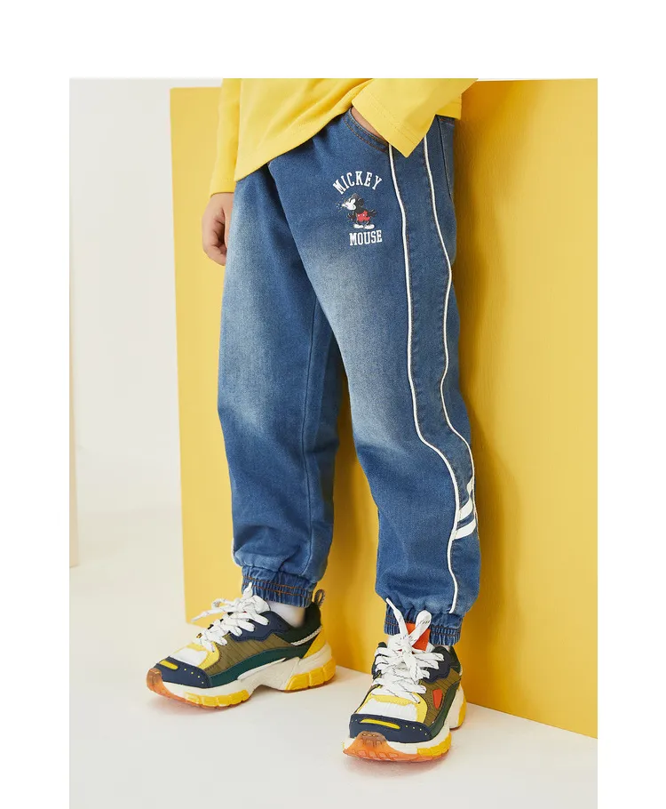 Calças de Outono para Crianças, Jeans de Algodão Macio para Meninos