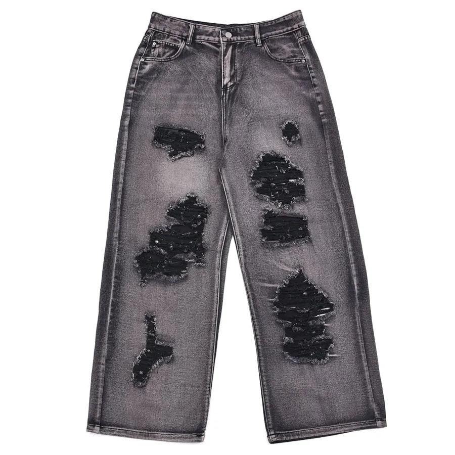 Detalhe das calças jeans masculinas