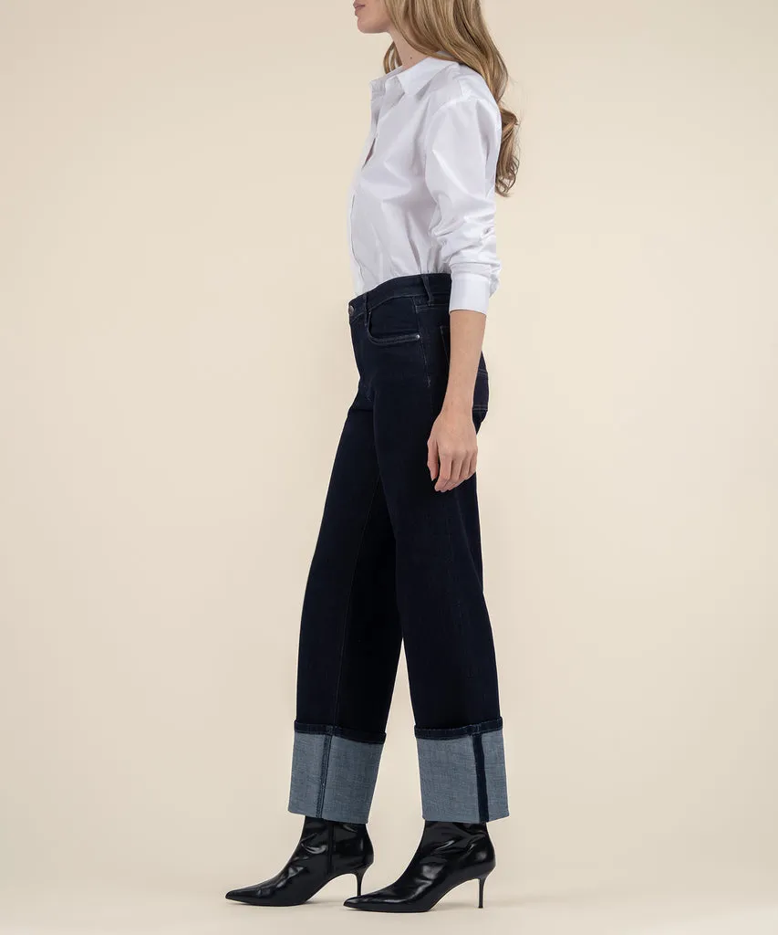 Calças femininas retas de denim de alta cintura personalizadas premium da China
