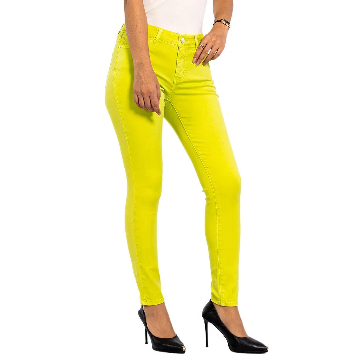 Calças personalizadas de cor sólida, calças casuais, cintura baixa, jeans skinny femininos