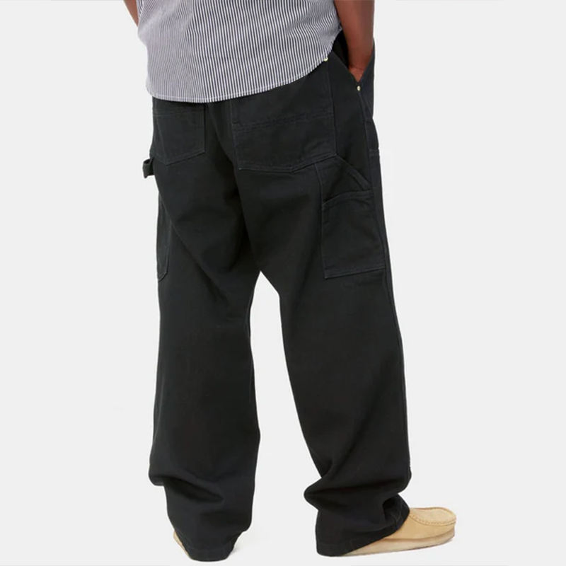 Calças de Trabalho de Cintura Alta com Logo Personalizado, Calças Retas, Ajuste Solto, Jeans de Pilha, Calças Cargo Largas e Baggy