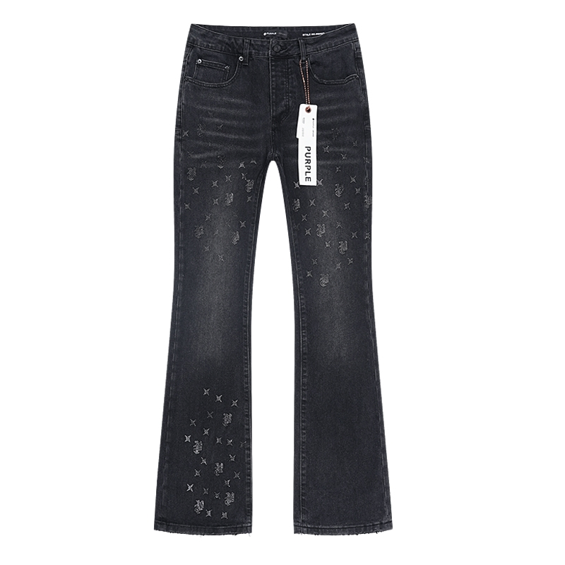 Calças de Jeans Retas Inspiradas em OEM Roxas, Vintage, Desgastadas, em Lote