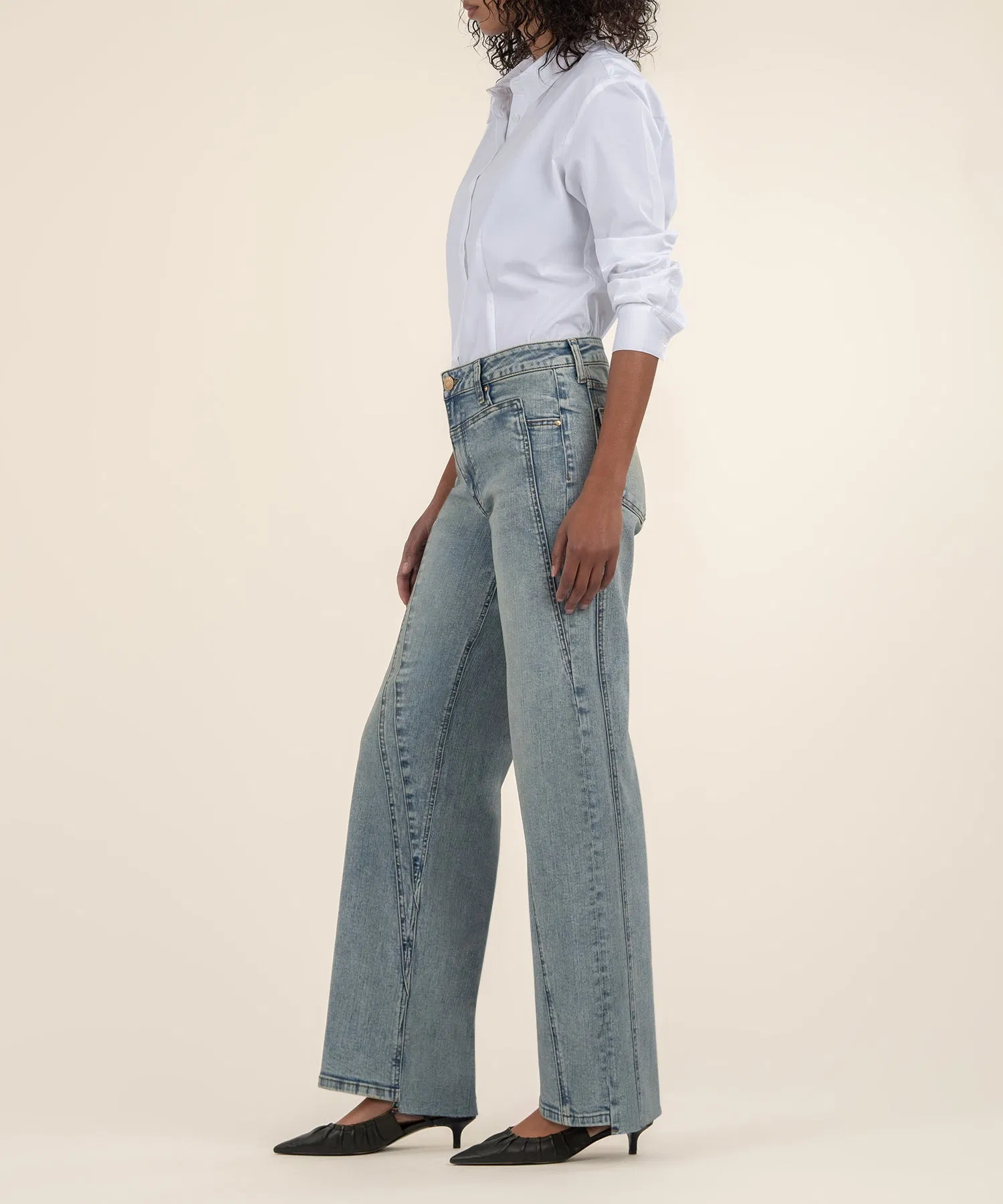 Calças de Denim Cropped com Acabamento Desgastado Vintage para Mulheres, Calças Largas de Ajuste Solto, Jeans Baggy Femininos de Moda Oversized